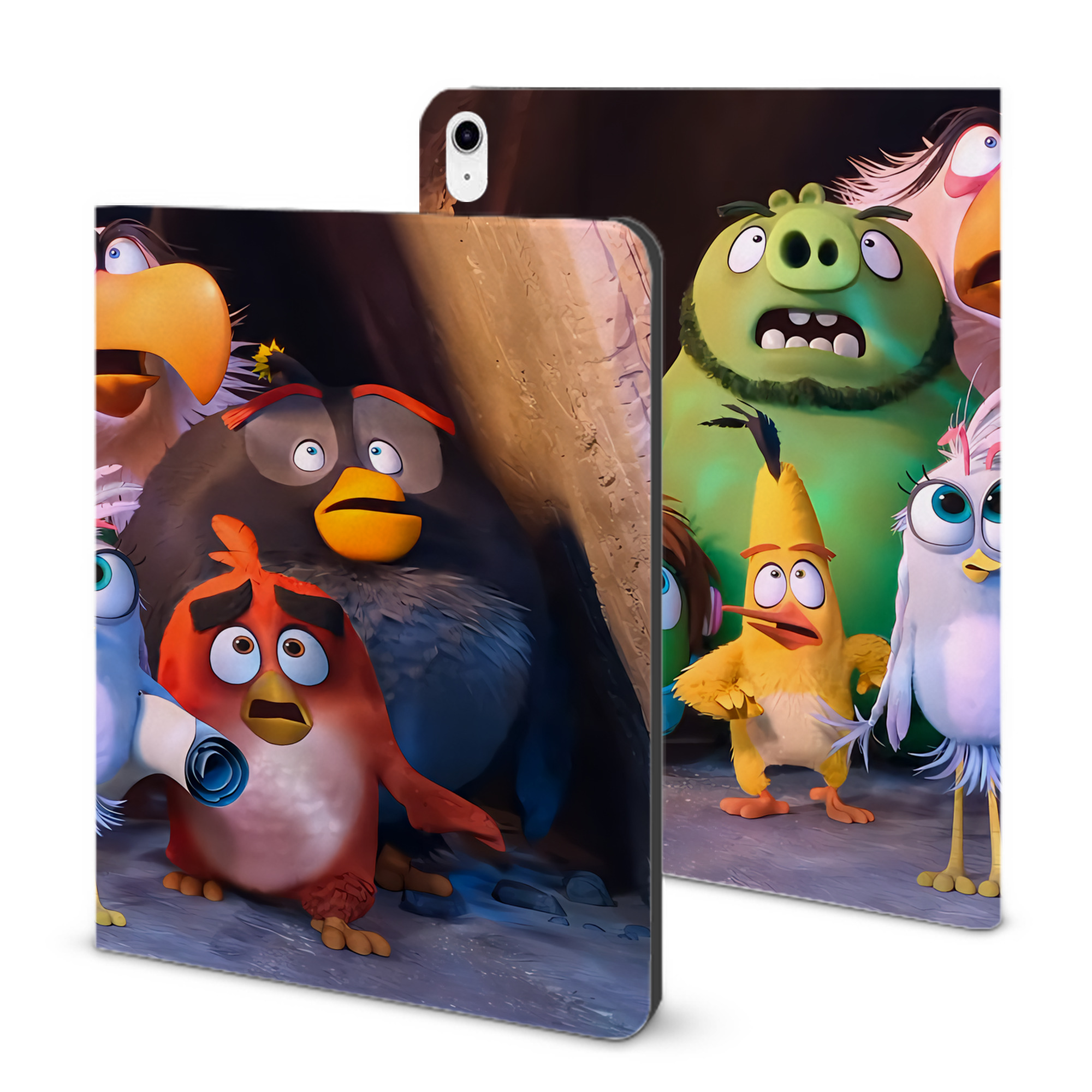 （画像用） Angry Birds アングリーバード IPad ケース ブック型 PUレザー TPU 耐衝撃 軽量 薄型 ペン収納なし 全面保護 IPad 各モデル対応